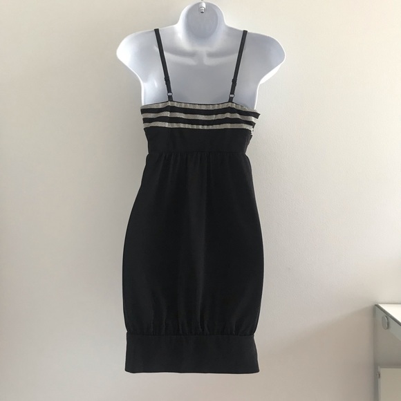 Guess Chic Silver Stripes & Black Pleaded Summer Dress - Picture 3 of 15